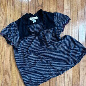Billabong Gothic Black Square Neck Ruffle Popover Top Small